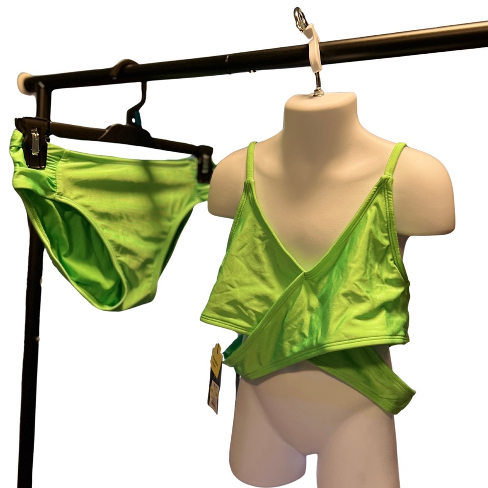 Girls Art Class 2 Piece Bikini Swimsuit Green Size XL 14